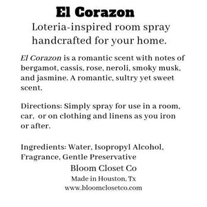 El Corazon Loteria Card Room Spray