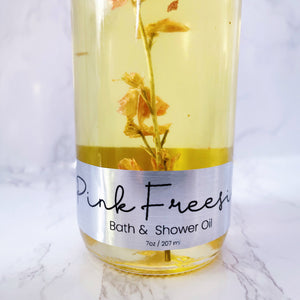 Shower and Bath Oil - Shower Oil - Bath Oil - Body Oil - Moisturizing Oil - Pink Freesia - Bath Gifts - Spa Gifts - Mother's Day Gifts