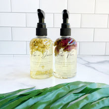 Load image into Gallery viewer, 4oz Hydrating Botanical Body Oil - Rose and Jasmine - Rose Flora - Rose Scented Body Oil